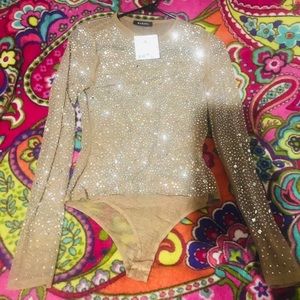 Brand new rhinestone bodysuit